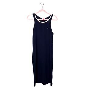 VTG Tommy Hilfiger T-shirt Dress Women's Size Large Maxi Dress Stretch Y2k Paris